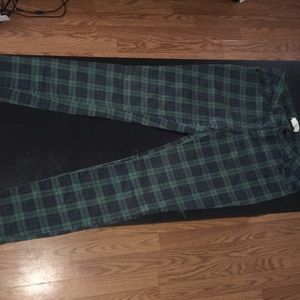 Green and Blue Plaid Forever 21 pants